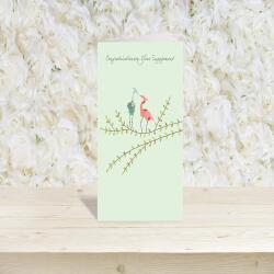 Blue heron engagement card -  designed by Eloise Hall - 15.7 x 11cm and blank inside, made in the UK