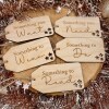 5 Gift Rule Gift Tags/Christmas Tags/Christmas Labels / Wooden Reusable Labels / - Stars - Red & White