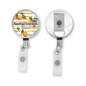 Personalised Metal ID Reel - Orange Stripes