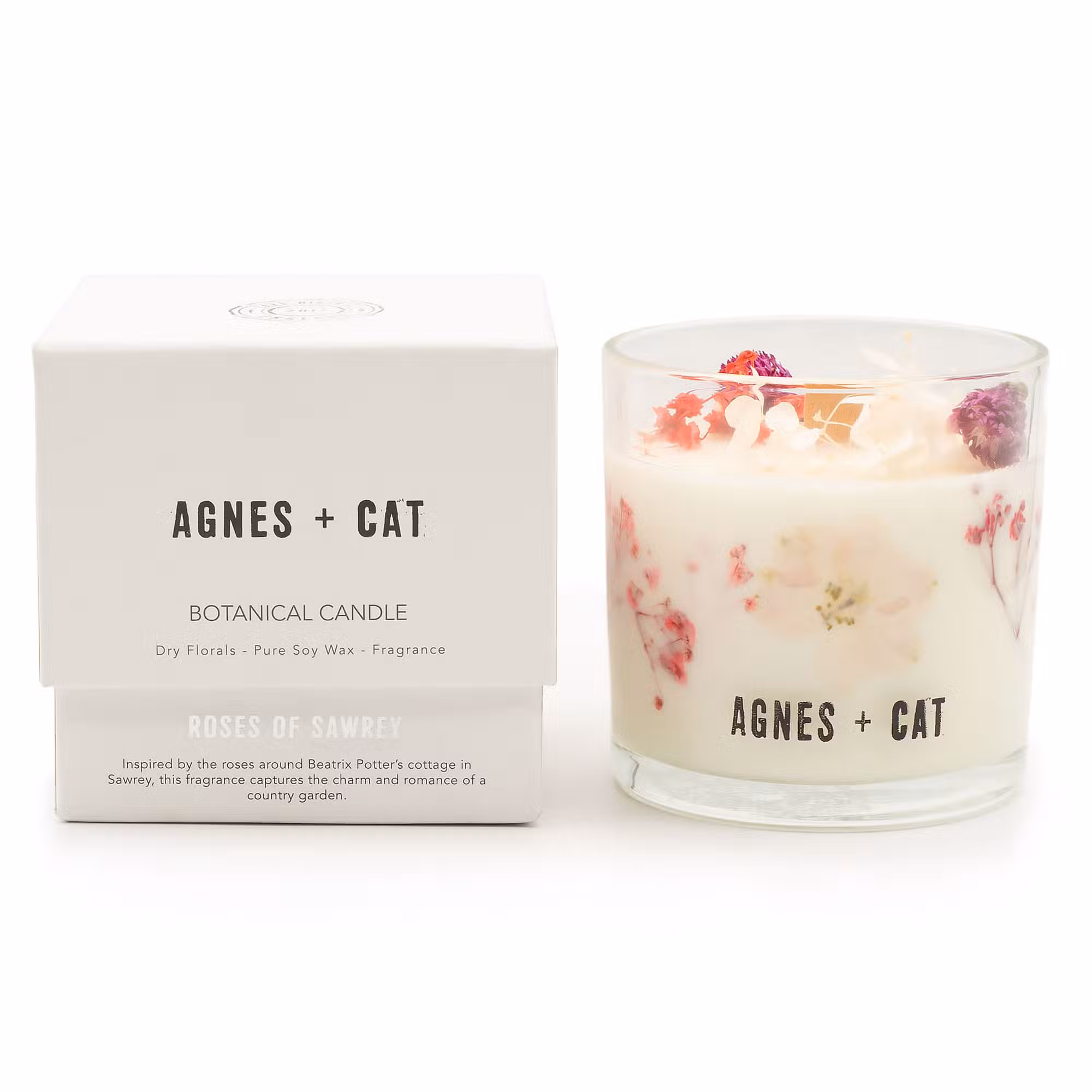 Botanical Rose Soy Wax Candle | Agnes & Cat Candle