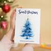 Christmas Card For Son and Partner Card For Him Xmas Card for Son Christmas Card for Loved One Family Card Christmas Tree Card - Large (5x7) / Blank Message