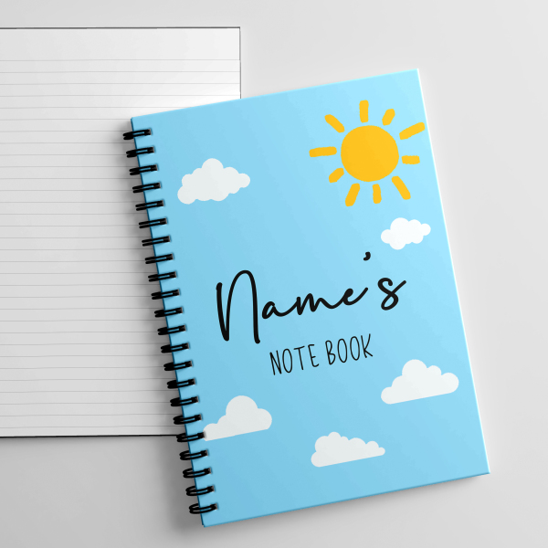 Personalised A5 Notebook - Sunny Sky