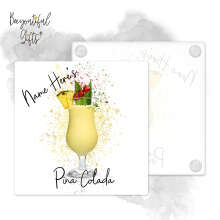 Personalised Pina Colada Glass Coaster with Splash Effect