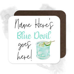 Personalised Drinks Coaster - Name's Blue Devil Goes Here!