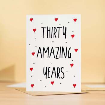 30 Year Anniversary Card For Wife or Husband Anniversary Card 30th Anniversary Card For Boyfriend Girlfriend Thirtieth Wedding Anniversary