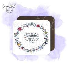 Thank You Coaster - Thank You Rustic Folk Style