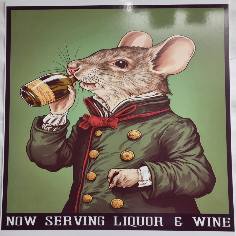 A4 Print of Now Serving Liquor & Wine (bar2324)