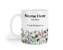 Personalised Ceramic Mug - Wildflower Border