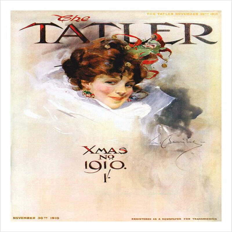 The Tatler Magazine Christmas Cover, 1910 - a 17.5 x 12.5cm Christmas Card from Holy Mackerel's Alternative Image Range of Festive Designs.