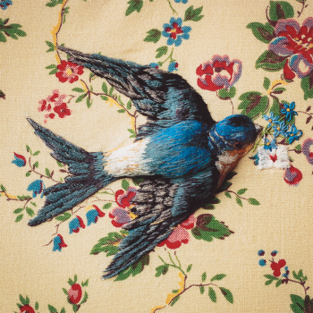 Swallow with Love Token 150mm Square Greetings Card by Sarah J Perry