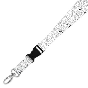 Double Breakaway Lanyard - Monochrome Hand Drawn Cats