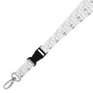 Double Breakaway Lanyard - Monochrome Hand Drawn Cats