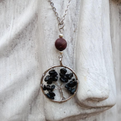 Mookaite and Black Obsidian Necklace - Calming