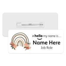 #hello my name is... Name Badge - Floral Natural Boho Rainbow