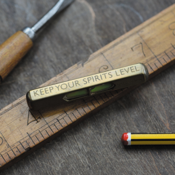 Holy Mackerel keep your spirits level retro themed blank greeting card for him or her - designed by Andy Poplar - 15cm square and blank inside for your message