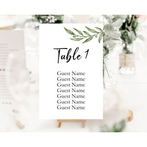 Personalised Table Numbers - Olive Sprig