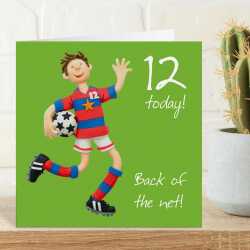 12th birthday card for him - designed by Erica Sturla - 15cm square and blank inside, made in the UK