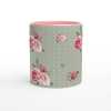 Pink Roses On Green Mug