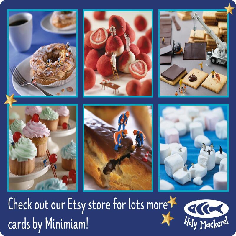 Funny Card Set - Minimiam Confectionery Chaos - Tiny People Sweet Photography - Gru&szlig;karten Set UK