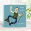 Funny male happy new hip card to send get well wishes - designed by Erica Sturla - 15cm square and blank inside, made in the UK