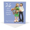 26th anniversary card (pictures anniversary) - designed by Erica Sturla - 15cm square and blank inside, made in the UK
