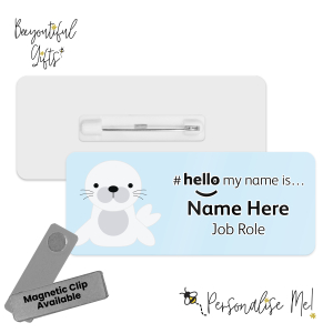 Name Badge - Cute Arctic Animal Corner Hello My Name is... - Baby Seal 1
