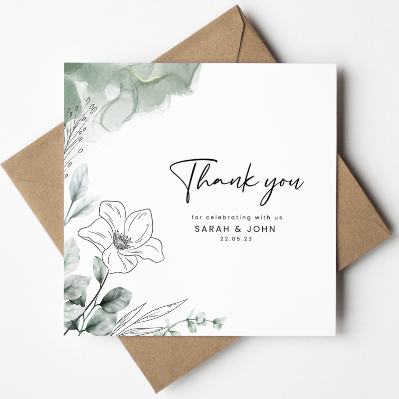 Thank you for celebrating with us Personalised Wedding Cards inc. envelopes - Folded - Personalised,Wedding Thank You Cards. Thank You Cards