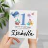 Personalised 1st Birthday Children's Card Sealife Themed First Birthday Card For Boy or Girl One Year Custom Card - Square (5.5x5.5) / Blank Inside