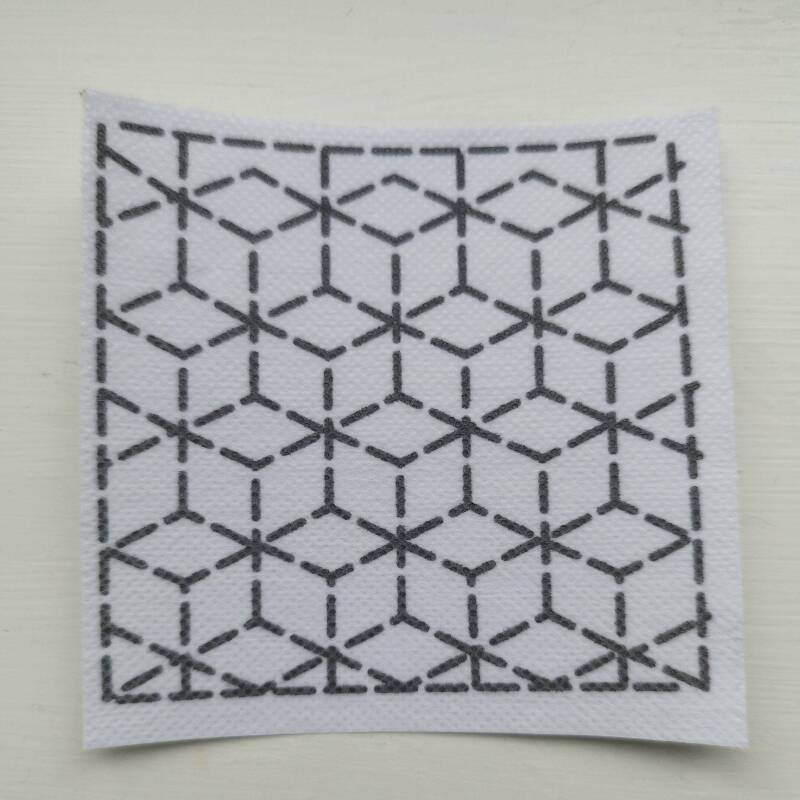 Square Washable Sashiko Transfers | Removable Mending Transfers