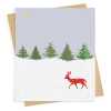 Stag in the snow Christmas card -  designed by Eloise Hall - 15.7 x 11cm and blank inside, made in the UK