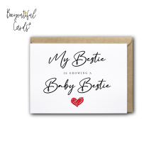 Pregnancy Announcement Card - My Bestie Is Growing A Baby Bestie - Small (Approx. A6 | 105mm x 148mm | 4.1in x 5.8in) - Standard Smooth Card