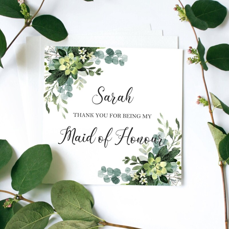Personalised Thank You For Being My Bridesmaid Card