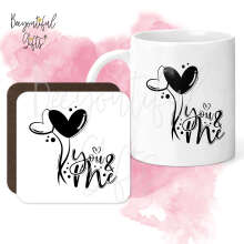 Mug & Coaster Set - Monochrome You & Me