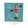 Wild swimming themed birthday card for her - designed by Erica Sturla - 15cm square and blank inside, made in the UK