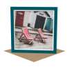 Deckchairs - coastal beach themed blank card - designed by Seth Draper - 15cm square and blank inside, made in the UK