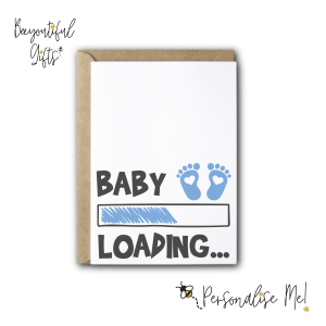 Pregnancy Announcement Card - Baby Loading... - Medium (A5) - Light Blue