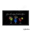Personalised Bar Runner Mat, Custom Beer Mats & 4 x Drinks Coasters Gift Set Garden Bar Sets/ Personalised Mats Home Bar Family Name Bar Mat - Set of 4 Coasters