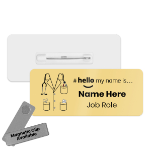 Name Badge - Colour Doctor Scrubs Hello My Name is... - Yellow