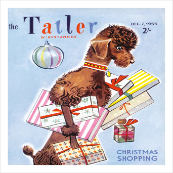Tatler Magazine Christmas Shopping number1955 - a 17.5 x 12.5cm Christmas Card from Holy Mackerel's Alternative Image Range of Festive Designs.