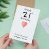 21st Birthday Card for Her Birthday Card Daughter 21st Birthday Card For Sister Birthday Card 21 st Birthday Card For Friend - Large (5x7) / Blank Message