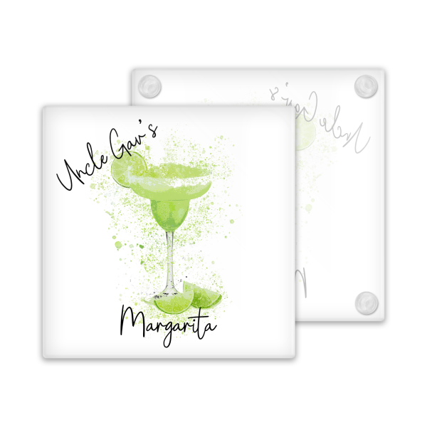 Personalised Margarita Glass Coaster with Splash Effect