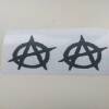 Vinyl Matt Red & Matt Black Anarchy Stickers - 5 - Black
