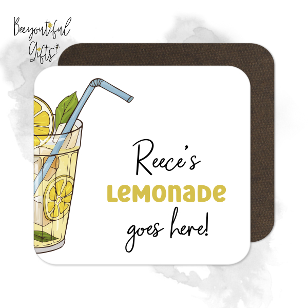 Personalised Drinks Coaster - Hand Drawn Lemonade