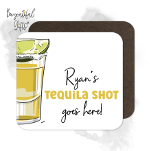 Personalised Drinks Coaster - Hand Drawn Tequila Shot