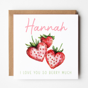 Personalised Valentine's Day Card - I Love You So Berry Much