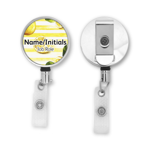 Personalised Metal ID Reel - Lemon Stripes
