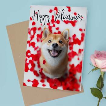 Valentine's Day Card Of A Shiba Inu Valentine's Day Card For Her or For Him From The Dog