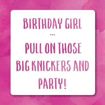 Holy Mackerel big knickers funny birthday card - from the Frankly My Dear humour and celebrations range - 15cm square and blank inside for your message - made in the UK