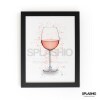 ROSE WINE  Splatter Art Print, High Gloss Print, Splash Art, Home Decor, Bar Custom Drink Art Cocktails - A6