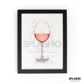 ROSE WINE  Splatter Art Print, High Gloss Print, Splash Art, Home Decor, Bar Custom Drink Art Cocktails